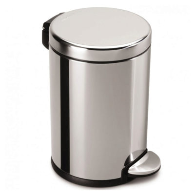 Simplehuman 4.5 Litre Round Pedal Bin &ndash; Polished Steel